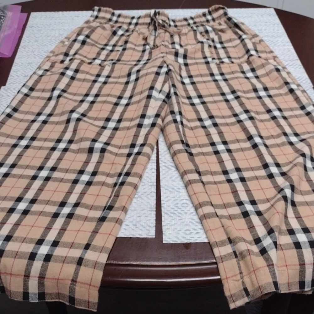 JODIFL Plaid Pants Wide Leg in Beige and Black - Picture 5 of 12